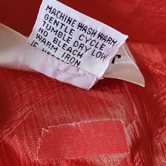 Yves St. Clair Red‎ Jacquard Geometric Button Up Blouse Vintage Size 12 - Picture 9 of 11